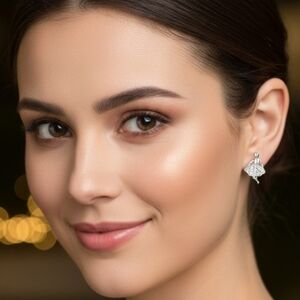 Ballet Rhinestone Sterling silver earrings